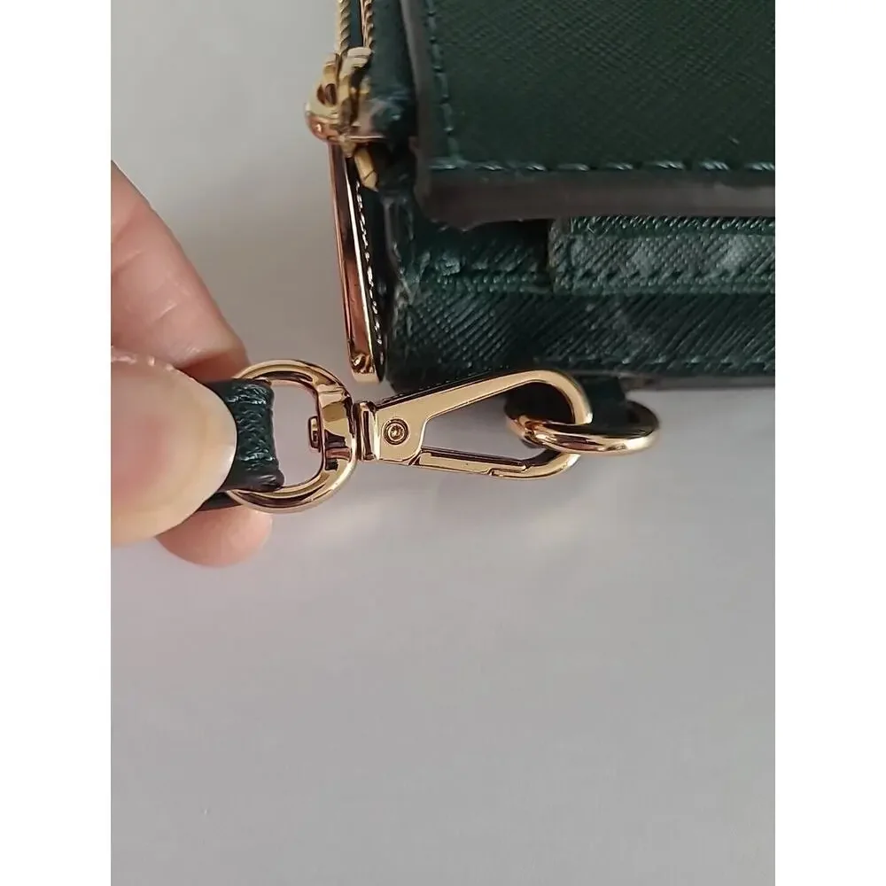 Michael Kors Women's Jet Set Double Zip Wristlet Wallet Green/Gold